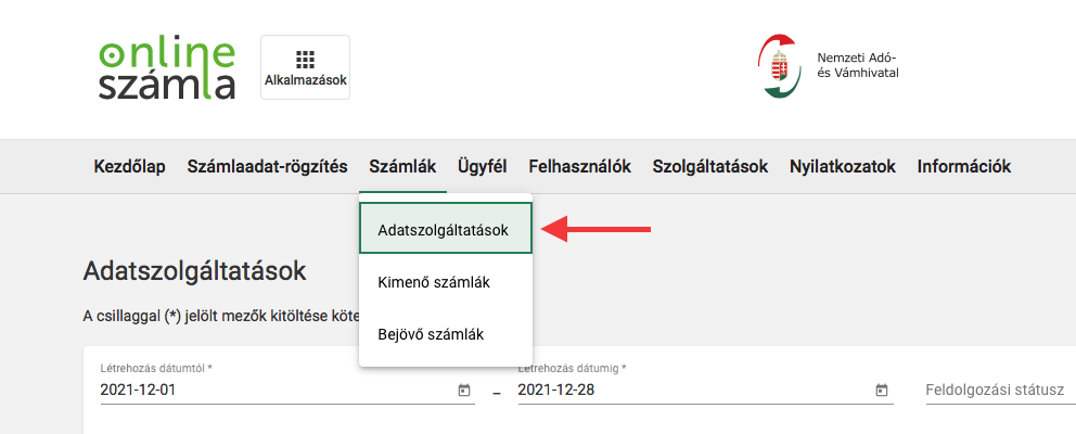 NAV Online Számla adatszolgáltatás