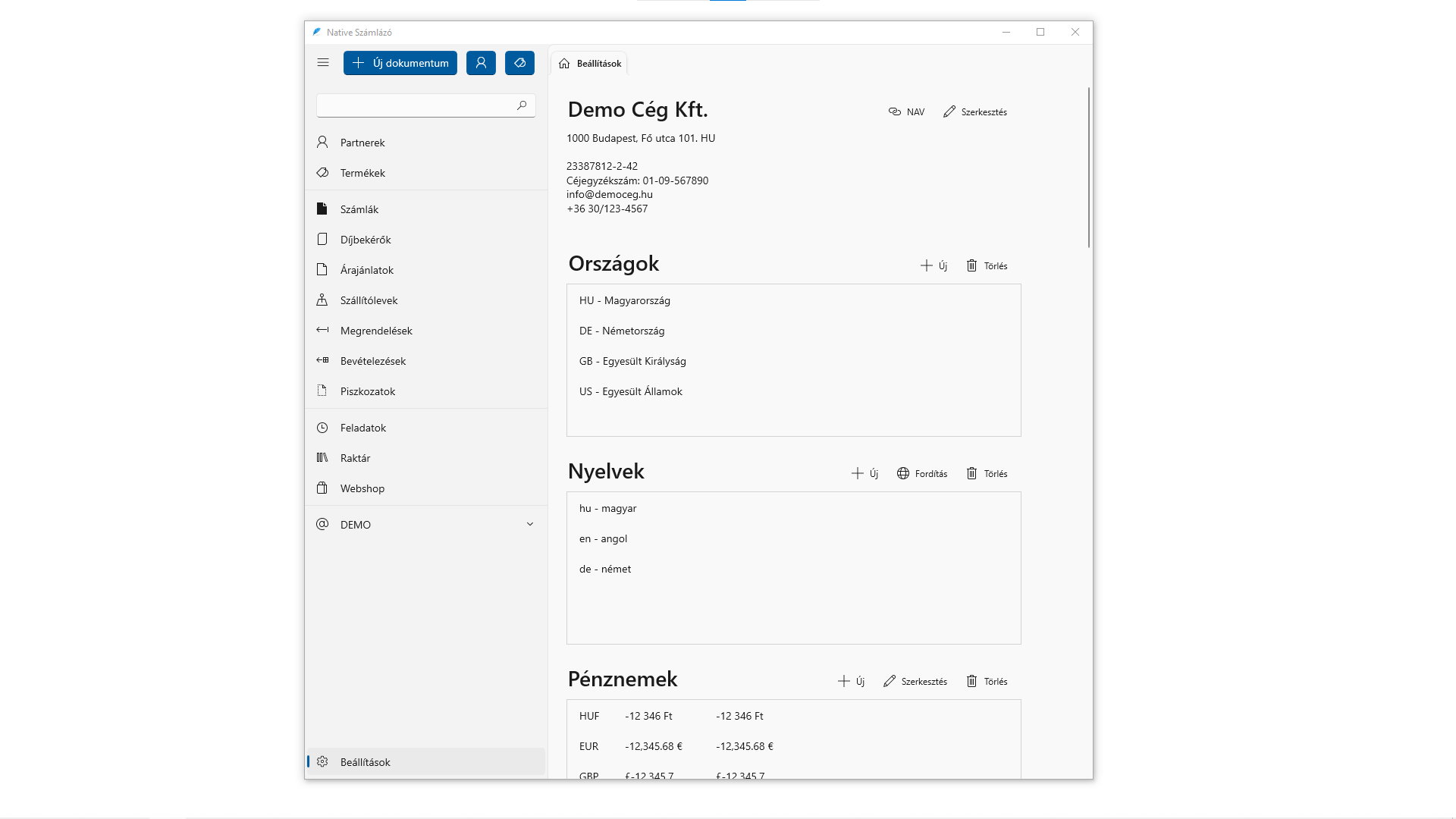 Beállítások (Windows)
