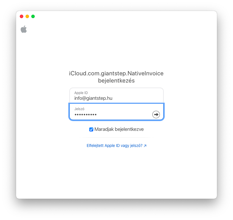 Native Számlázó program Windows Mac bejelentkezés 2